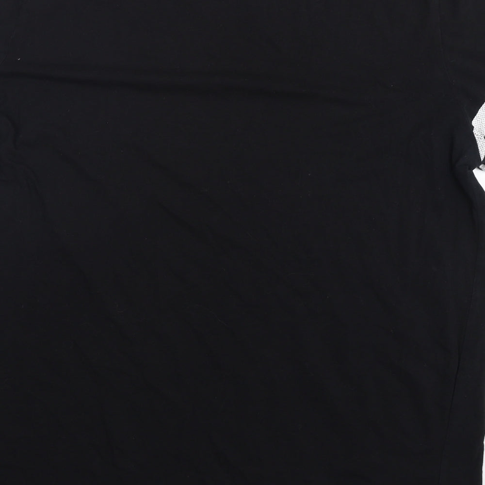 George Mens Black  Cotton  T-Shirt Size 2XL Round Neck