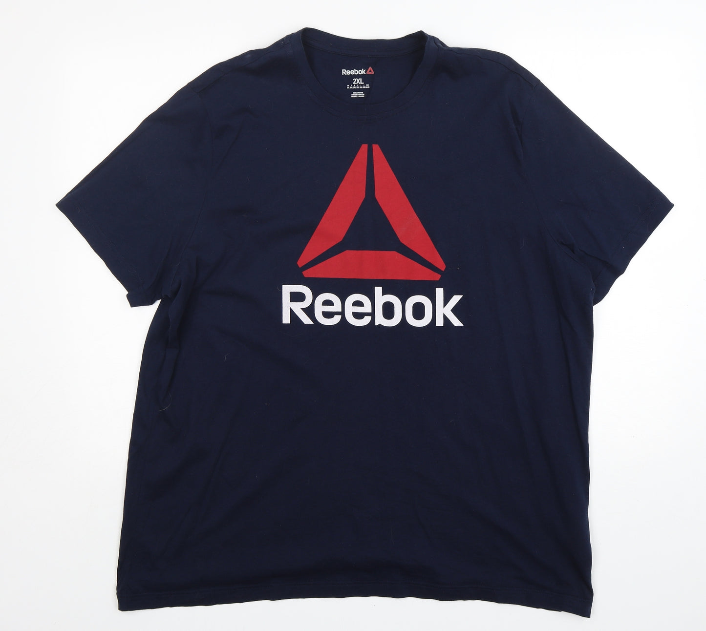 Reebok Mens Blue  Cotton  T-Shirt Size 2XL Round Neck