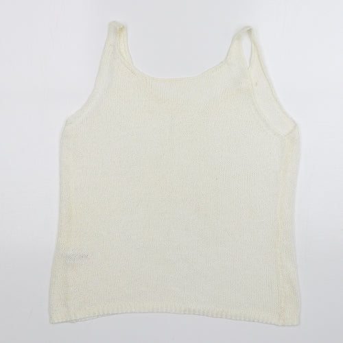 NEXT Womens Ivory V-Neck  Polyester Vest Jumper Size 16