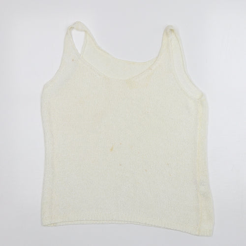 NEXT Womens Ivory V-Neck  Polyester Vest Jumper Size 16