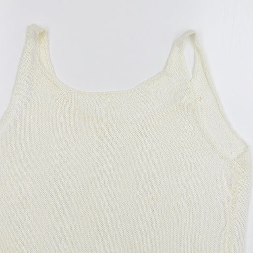 NEXT Womens Ivory V-Neck  Polyester Vest Jumper Size 16