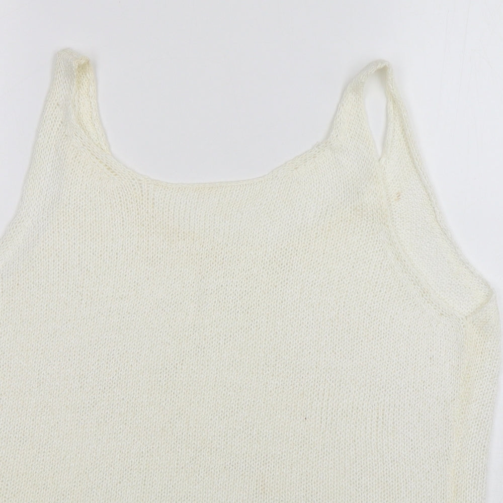 NEXT Womens Ivory V-Neck  Polyester Vest Jumper Size 16