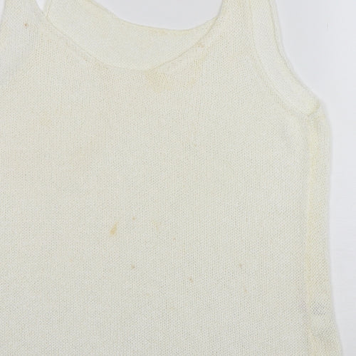 NEXT Womens Ivory V-Neck  Polyester Vest Jumper Size 16