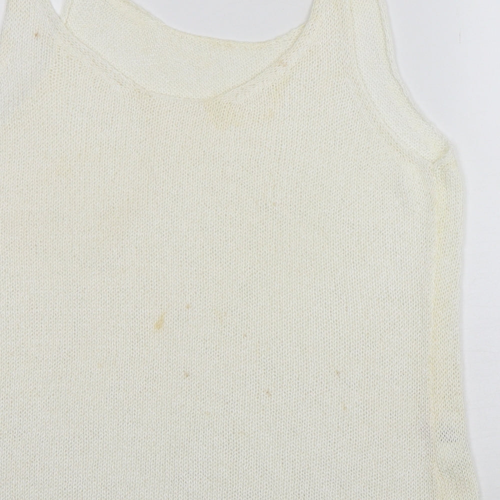 NEXT Womens Ivory V-Neck  Polyester Vest Jumper Size 16