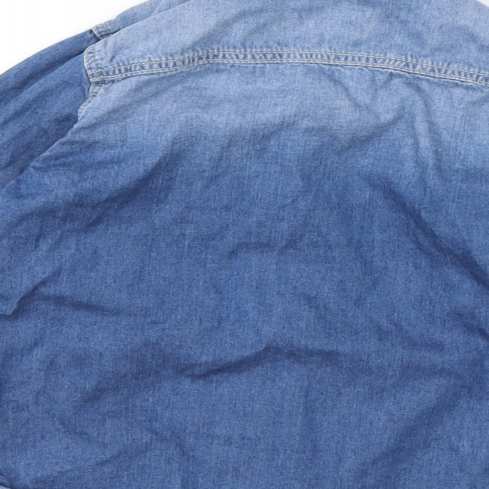 Zara Boys Blue  Cotton Basic Button-Up Size 4 Years Collared Button