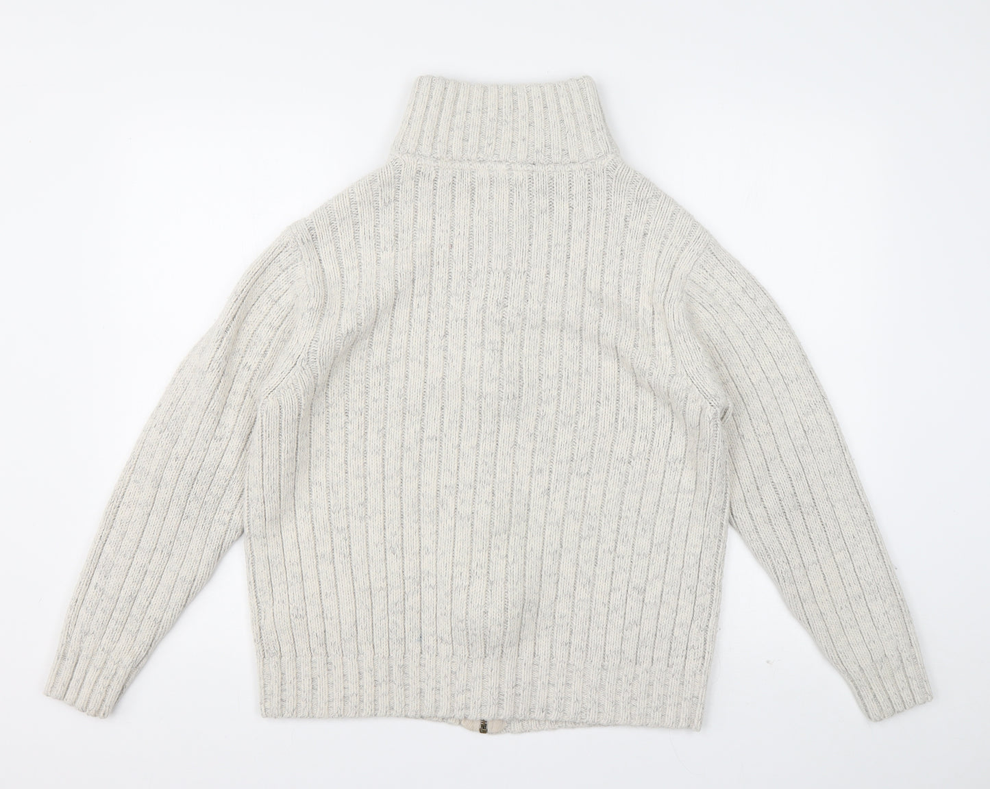 Marks and Spencer Mens Grey High Neck  Acrylic Cardigan Jumper Size M