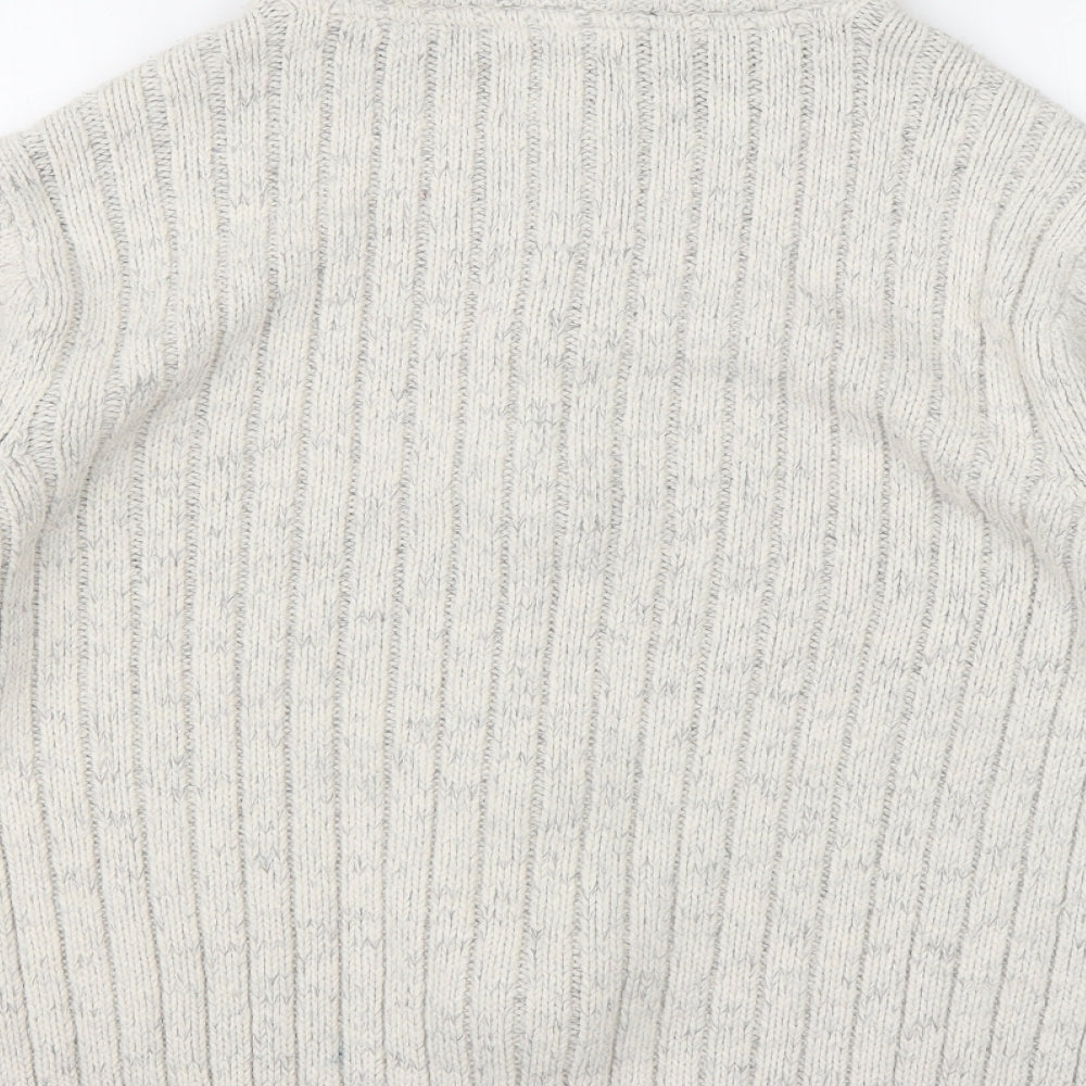 Marks and Spencer Mens Grey High Neck  Acrylic Cardigan Jumper Size M