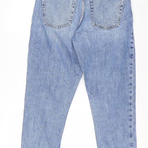 Topshop Womens Blue  Cotton Mom Jeans Size 30 in L30 in Regular Button