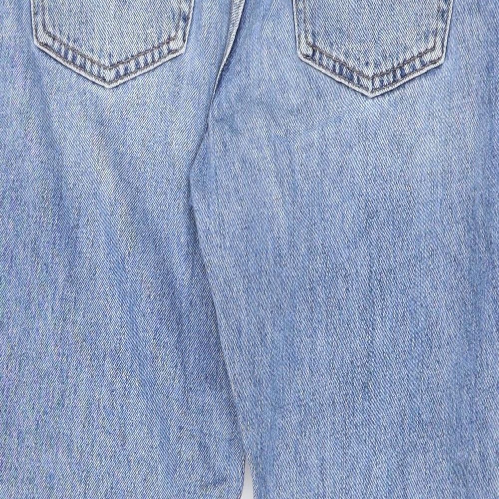 Topshop Womens Blue  Cotton Mom Jeans Size 30 in L30 in Regular Button