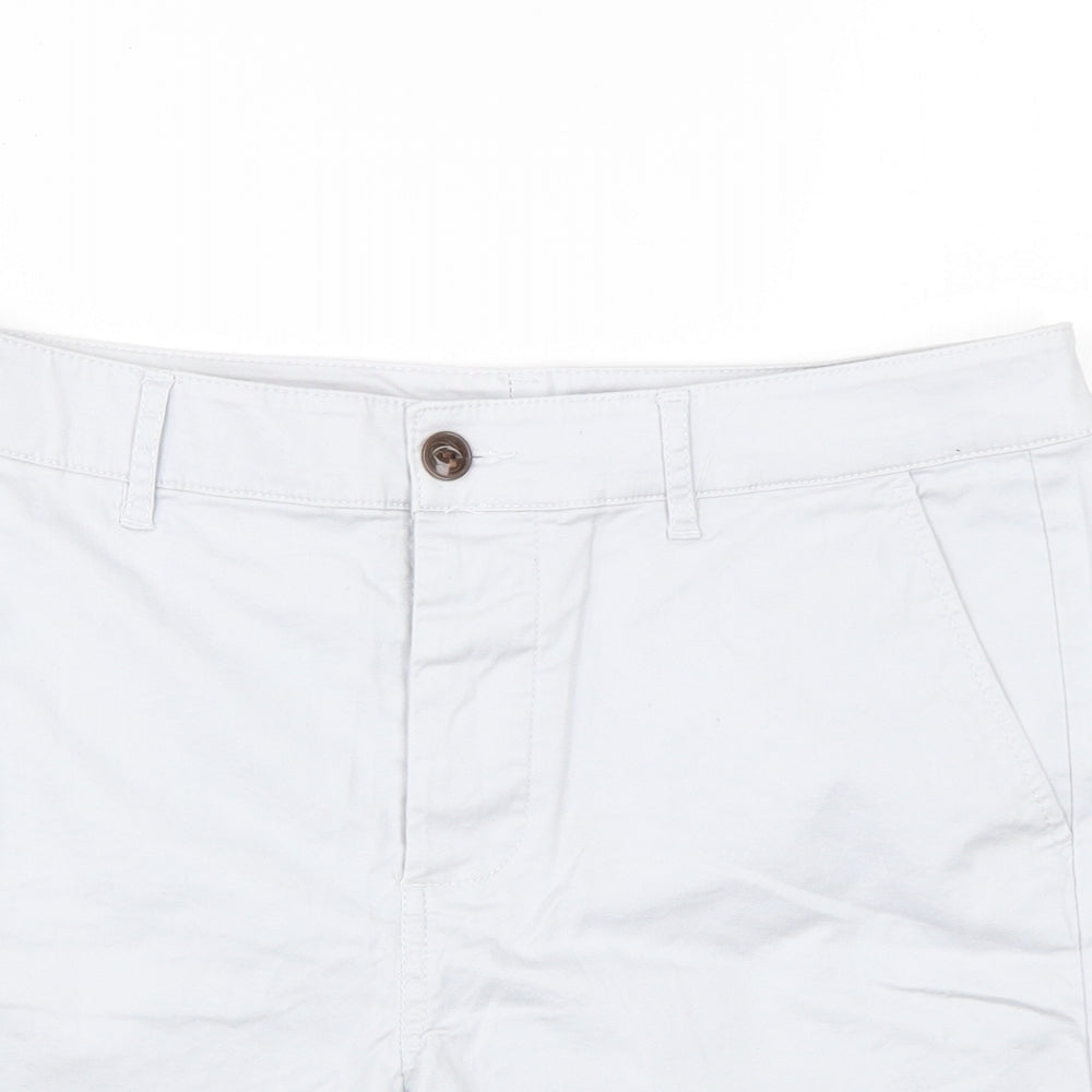 ASOS Mens Grey  Cotton Chino Shorts Size 32 in L6 in Regular Button