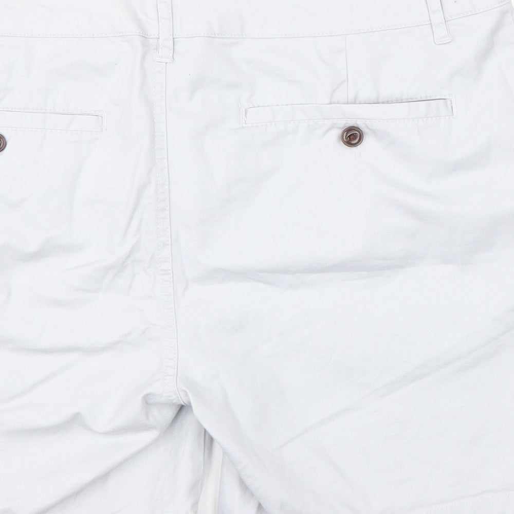 ASOS Mens Grey  Cotton Chino Shorts Size 32 in L6 in Regular Button
