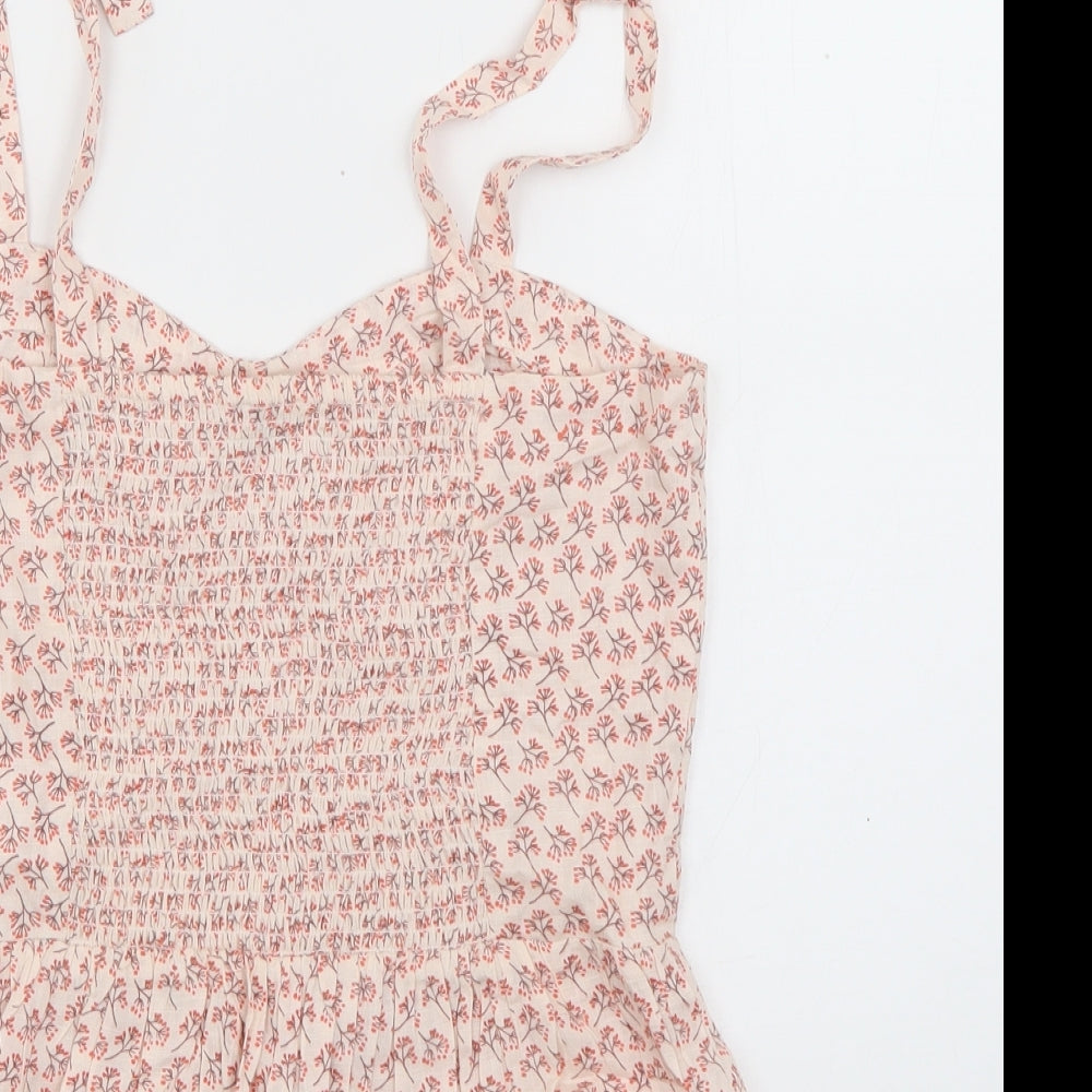 Patrons of Peace Womens Pink Floral Viscose Basic Tank Size S Sweetheart