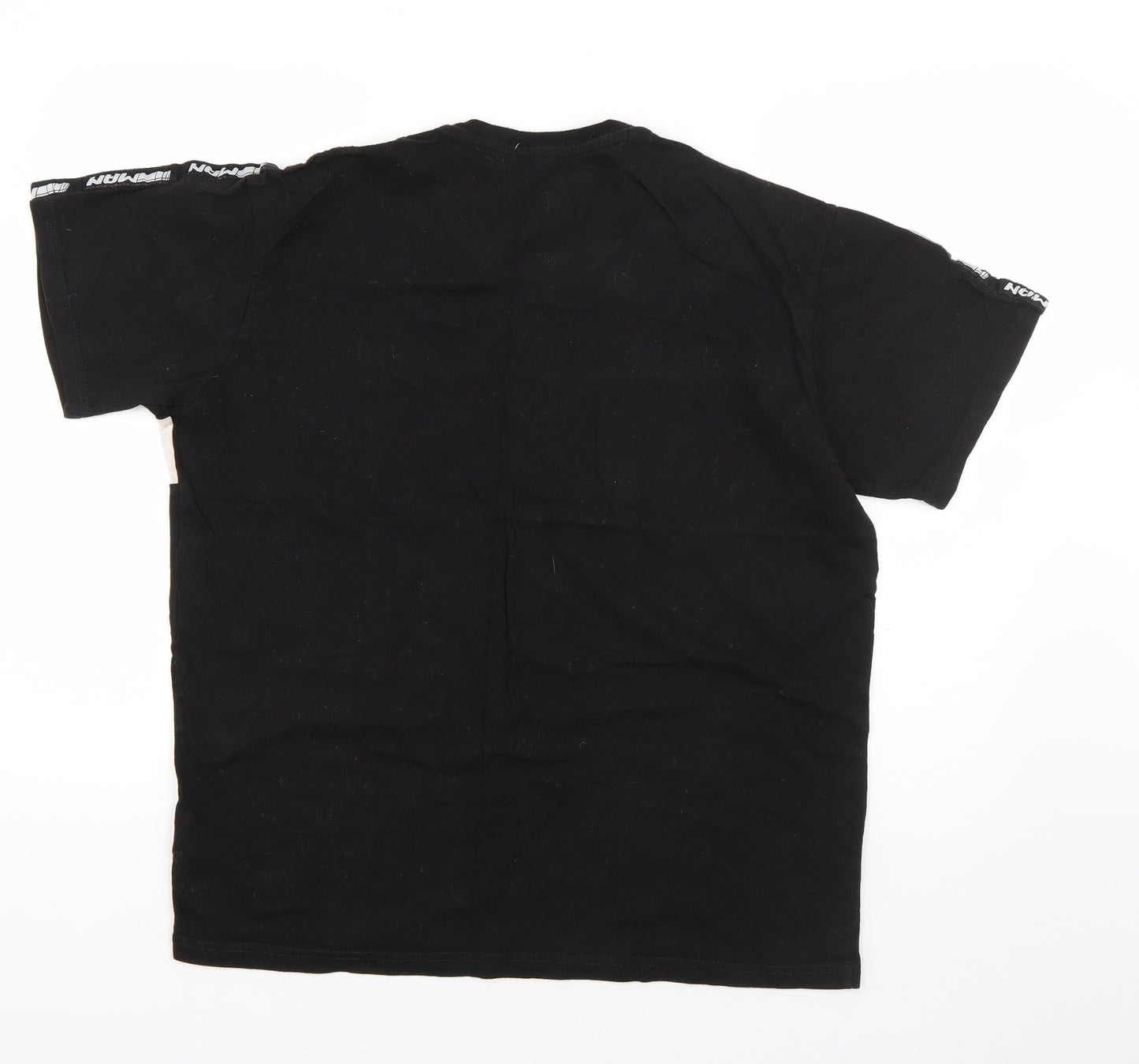Boohoo Mens Black  Cotton  T-Shirt Size S Roll Neck