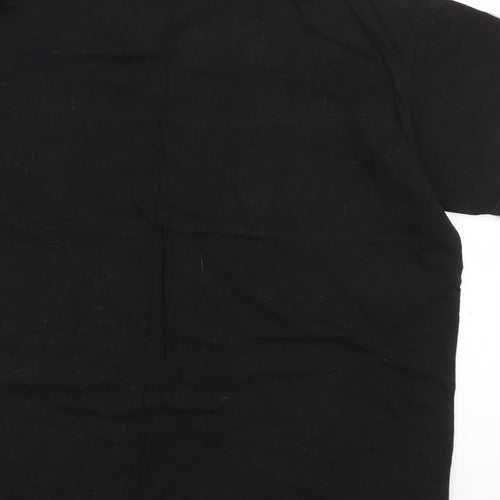 Boohoo Mens Black  Cotton  T-Shirt Size S Roll Neck