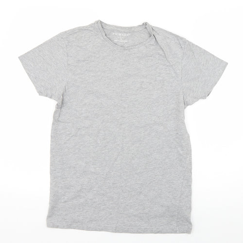 Primark Boys Grey  Cotton Basic T-Shirt Size S Round Neck Pullover