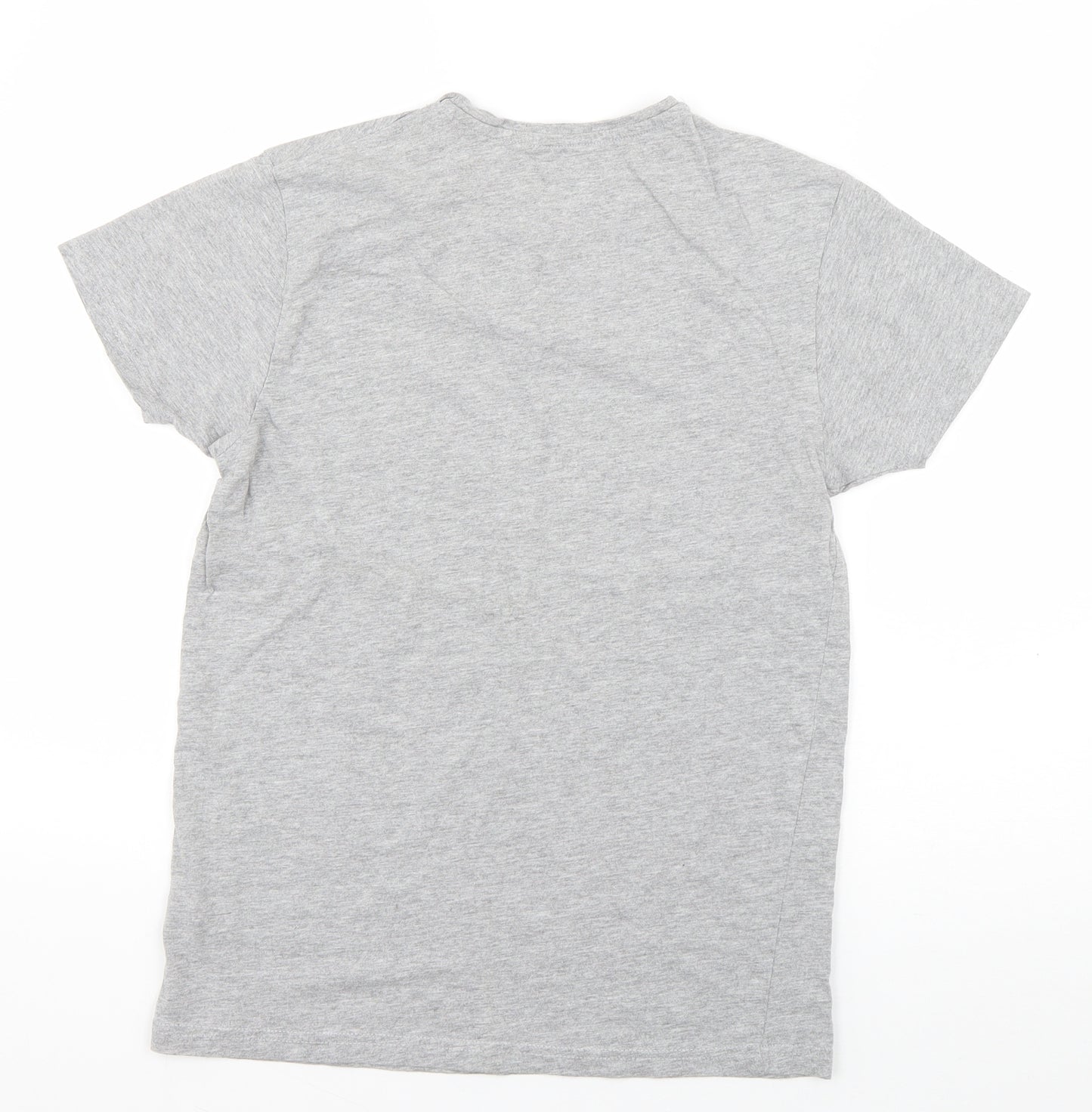 Primark Boys Grey  Cotton Basic T-Shirt Size S Round Neck Pullover