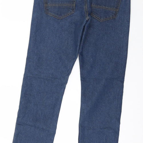Denim & Co. Mens Blue  Cotton Straight Jeans Size 30 in L29 in Regular Button