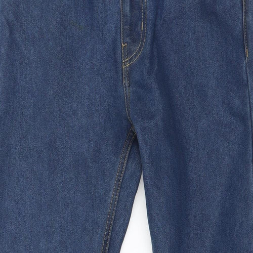 Denim & Co. Mens Blue  Cotton Straight Jeans Size 30 in L29 in Regular Button