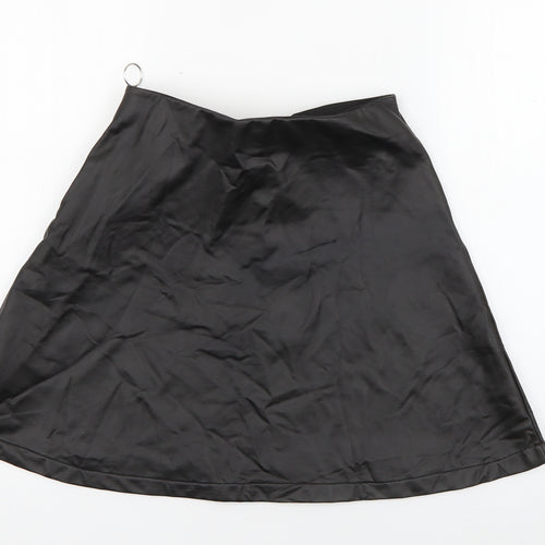 H&M Girls Black  Polyurethane Skater Skirt Size 12 Years  Regular
