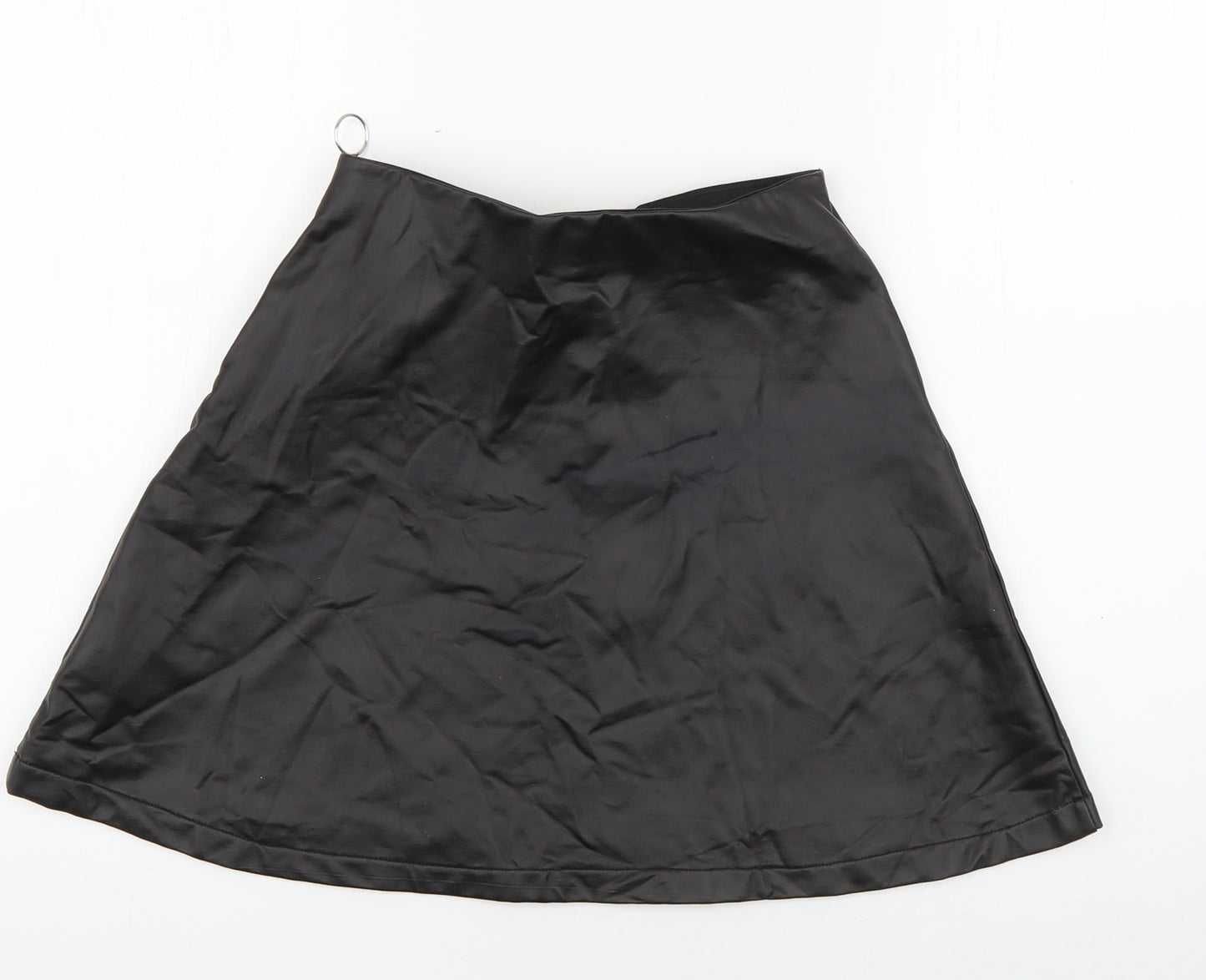 H&M Girls Black  Polyurethane Skater Skirt Size 12 Years  Regular