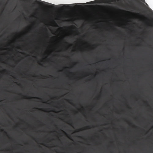 H&M Girls Black  Polyurethane Skater Skirt Size 12 Years  Regular