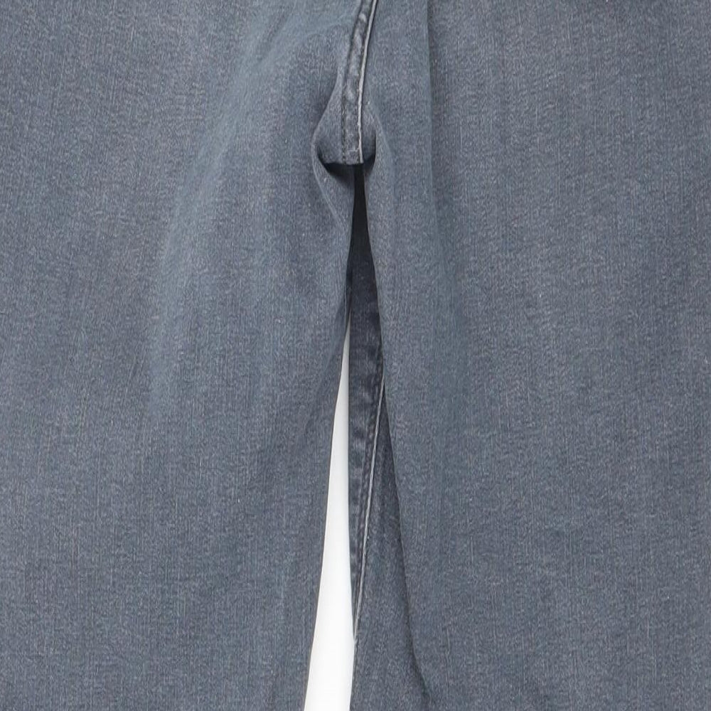 Marks and Spencer Womens Grey  Cotton Skinny Jeans Size 12 L26 in Regular Button