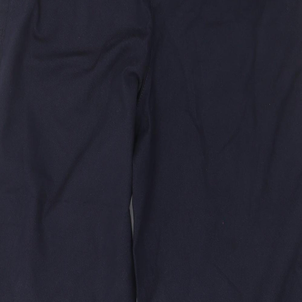 NEXT Womens Blue  Cotton Cropped Trousers Size 12 L23 in Regular Zip