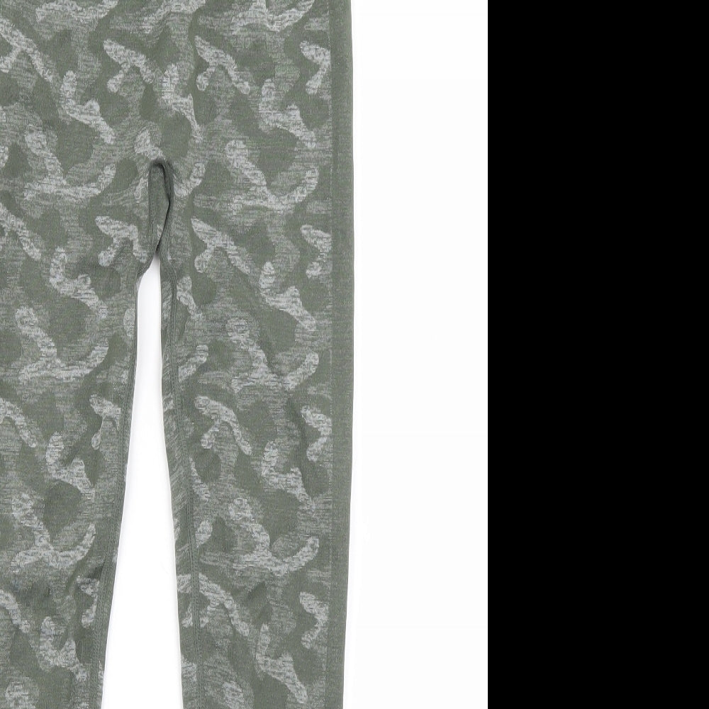 Everlast Womens Green Camouflage Polyamide Capri Leggings Size 8 L23 in