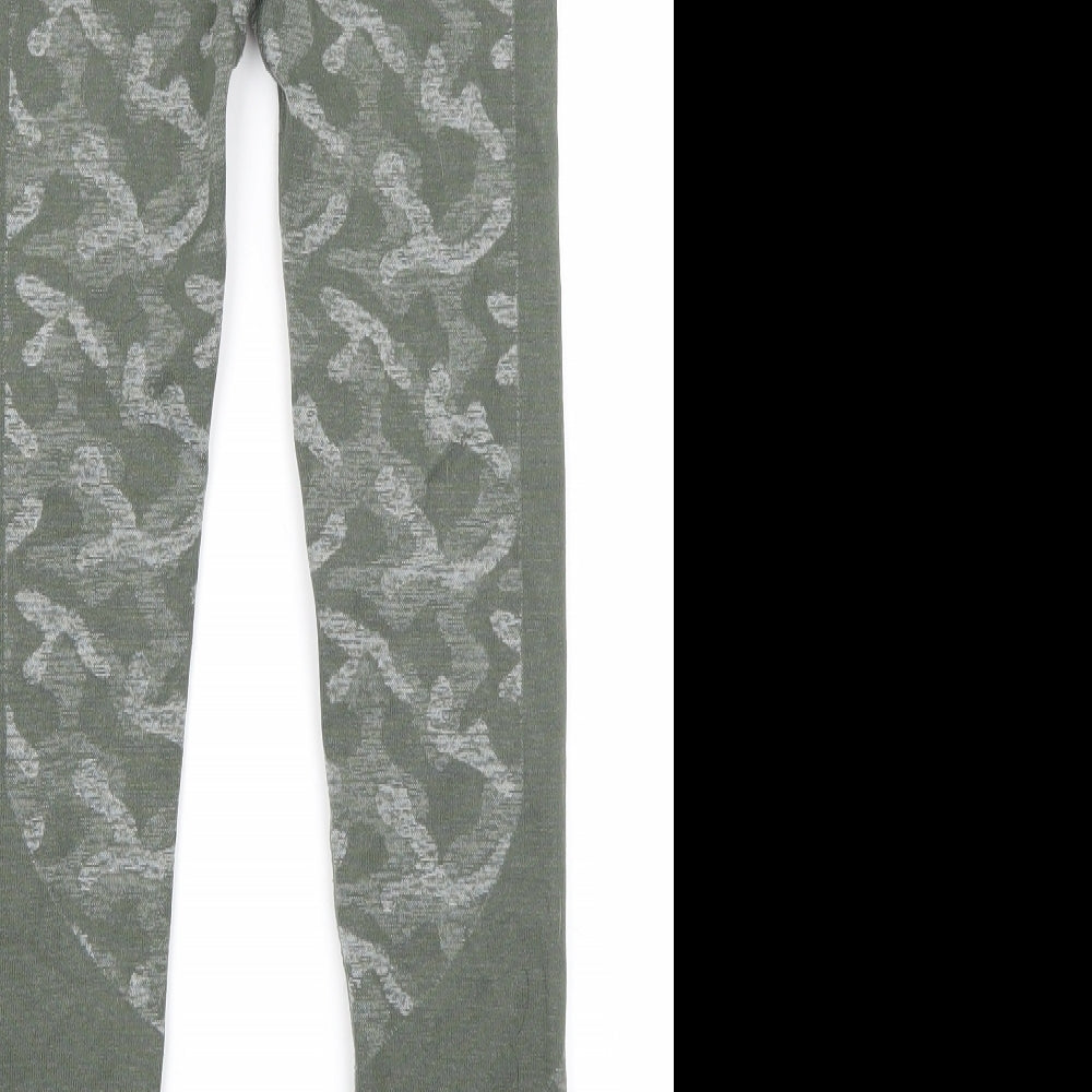 Everlast Womens Green Camouflage Polyamide Capri Leggings Size 8 L23 in