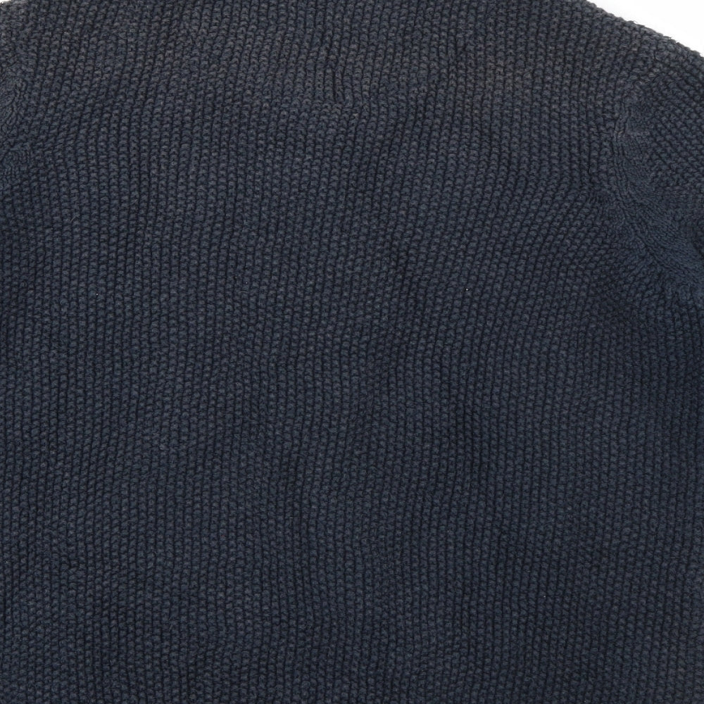 Per Una Womens Blue V-Neck  Cotton Cardigan Jumper Size 14