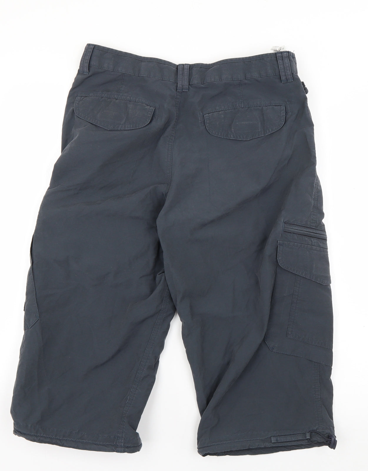 Marks and Spencer Mens Blue  Cotton Bermuda Shorts Size 30 in L16 in Regular Button