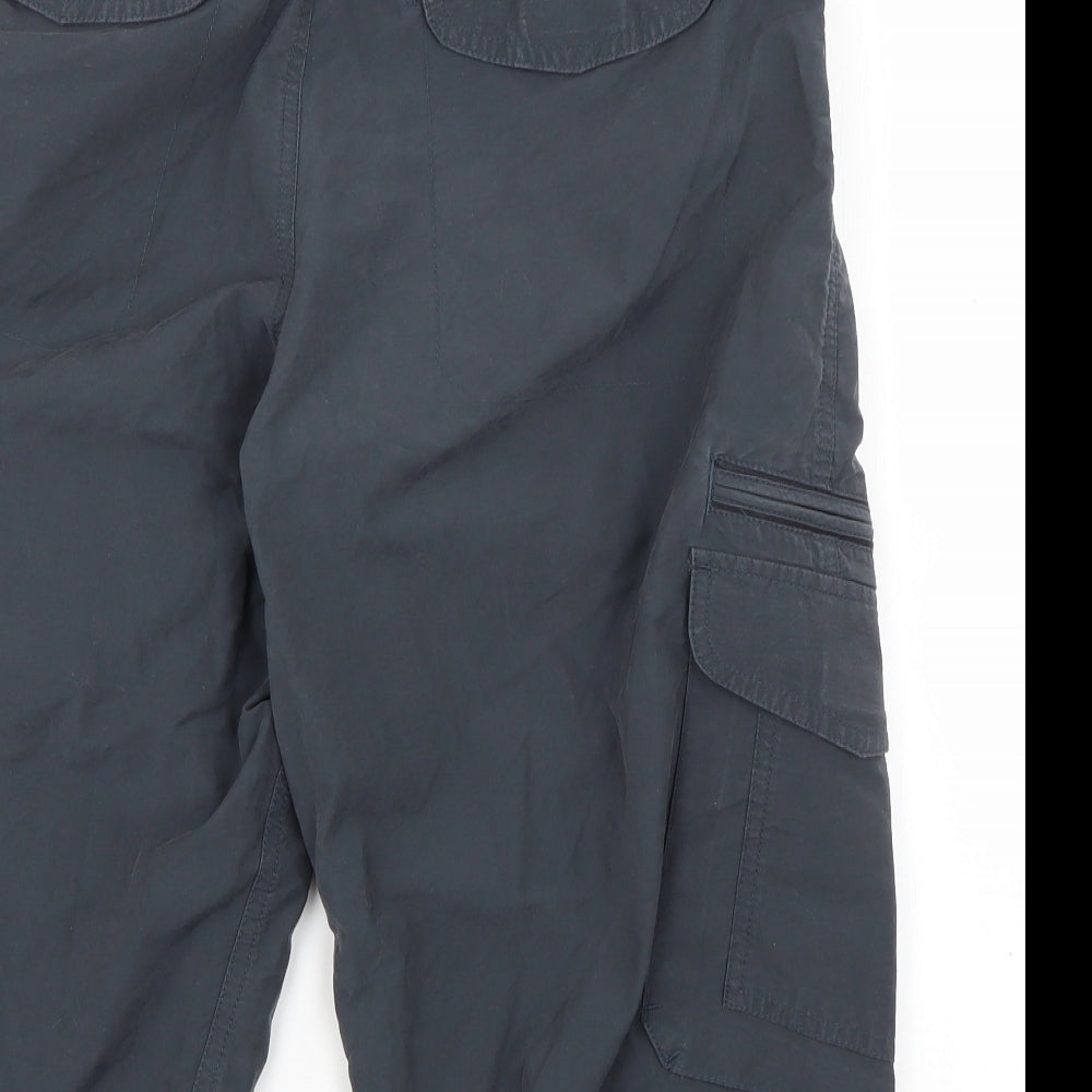 Marks and Spencer Mens Blue  Cotton Bermuda Shorts Size 30 in L16 in Regular Button