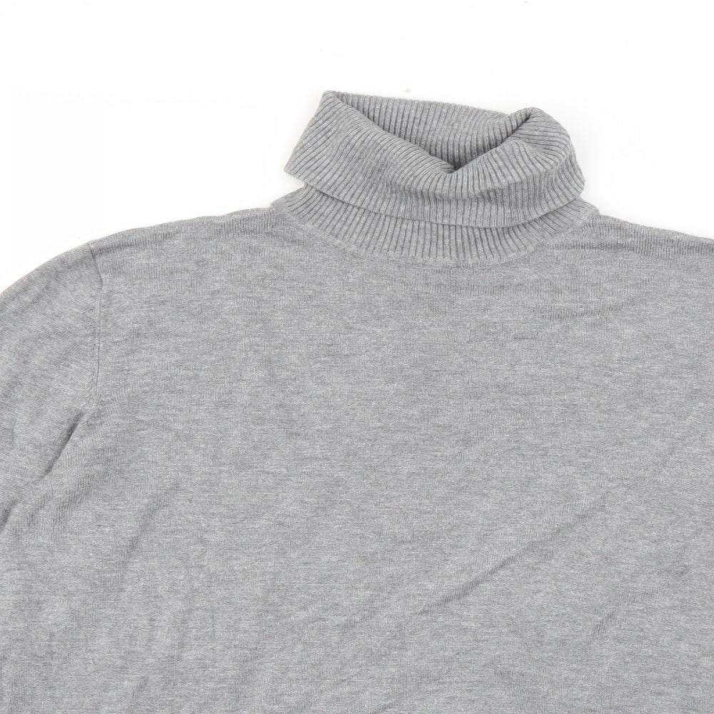 Papaya Womens Grey Roll Neck  Viscose Pullover Jumper Size 20