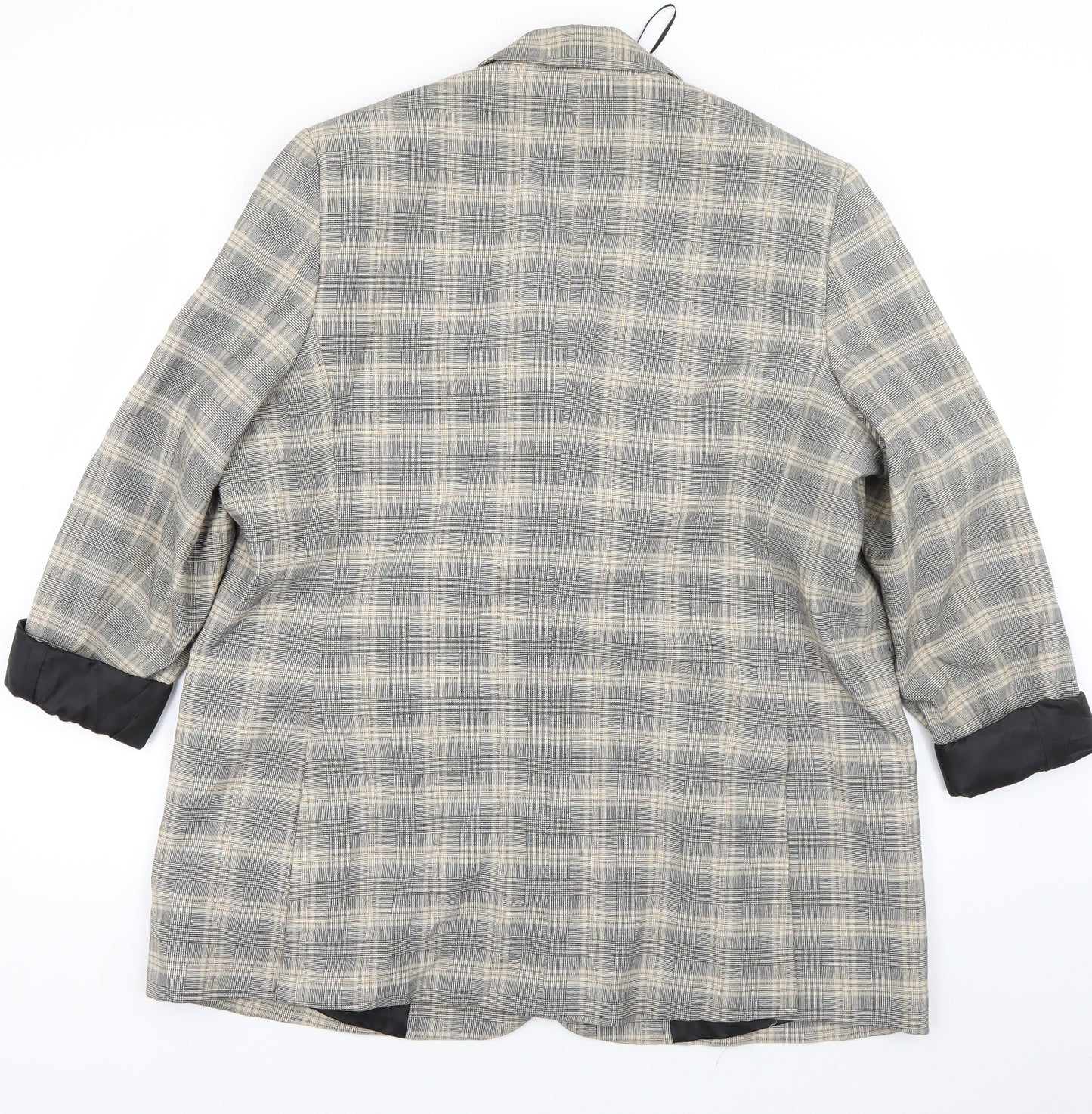 Marks and Spencer Womens Grey Plaid  Jacket Blazer Size 18  Button