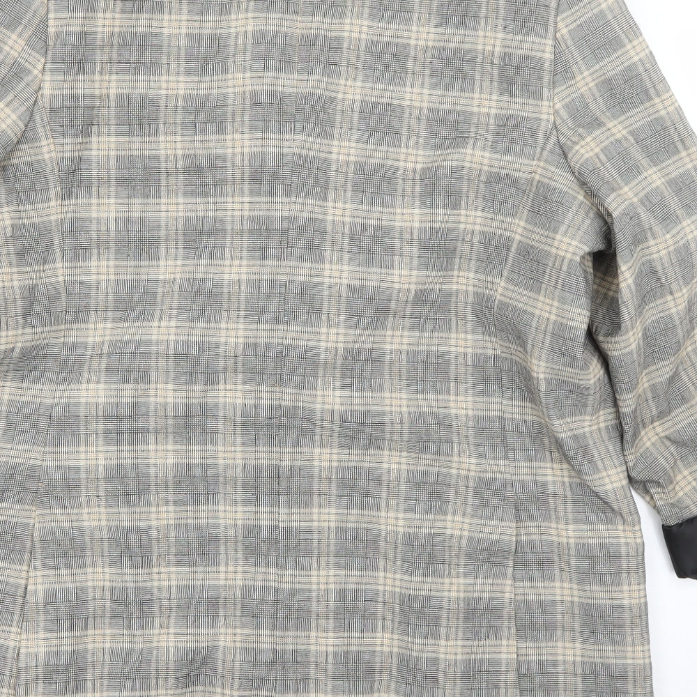 Marks and Spencer Womens Grey Plaid  Jacket Blazer Size 18  Button