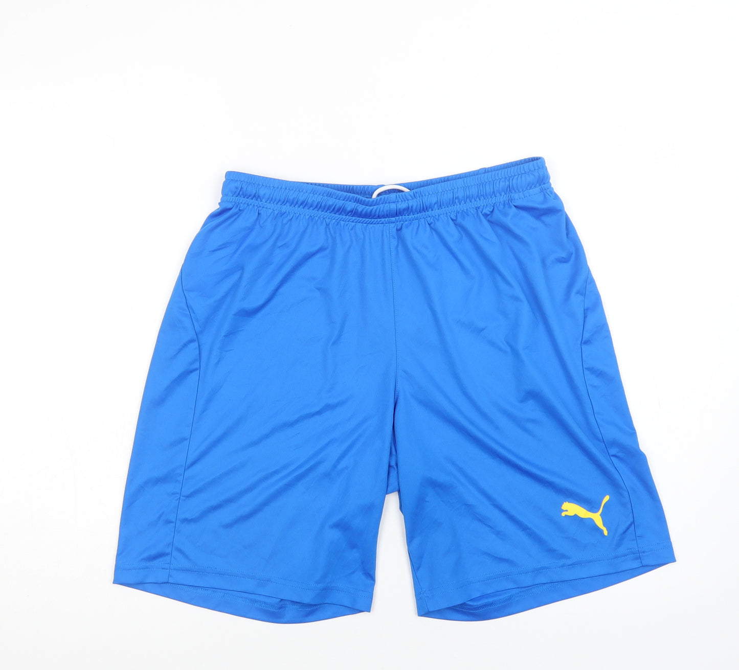 PUMA Mens Blue  Polyester Sweat Shorts Size M L9 in Regular Drawstring