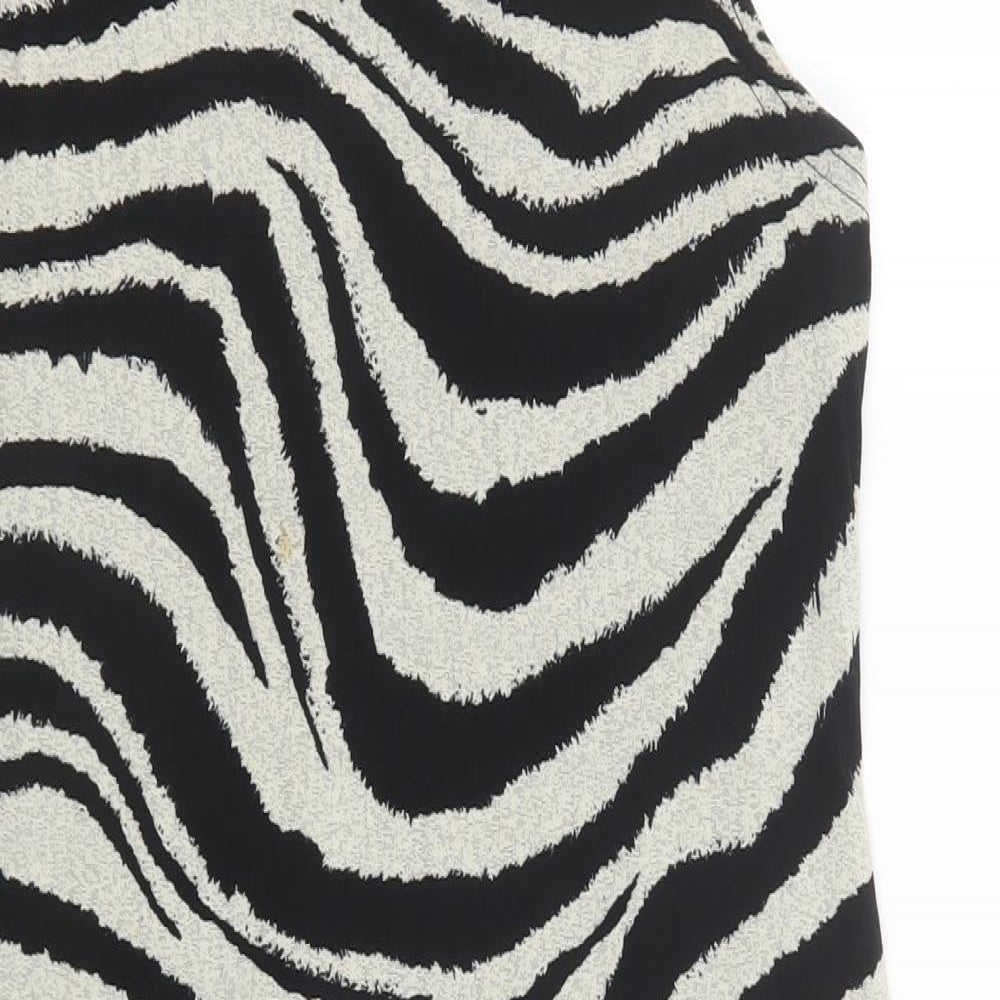 Wallis Womens Black Animal Print Polyester Shift  Size 16  Scoop Neck