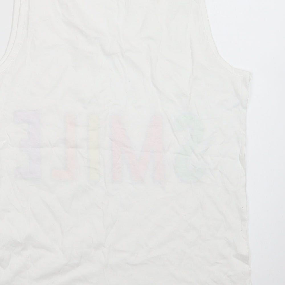 Studio Womens White  Cotton Top Pyjama Top Size 14   - Smile