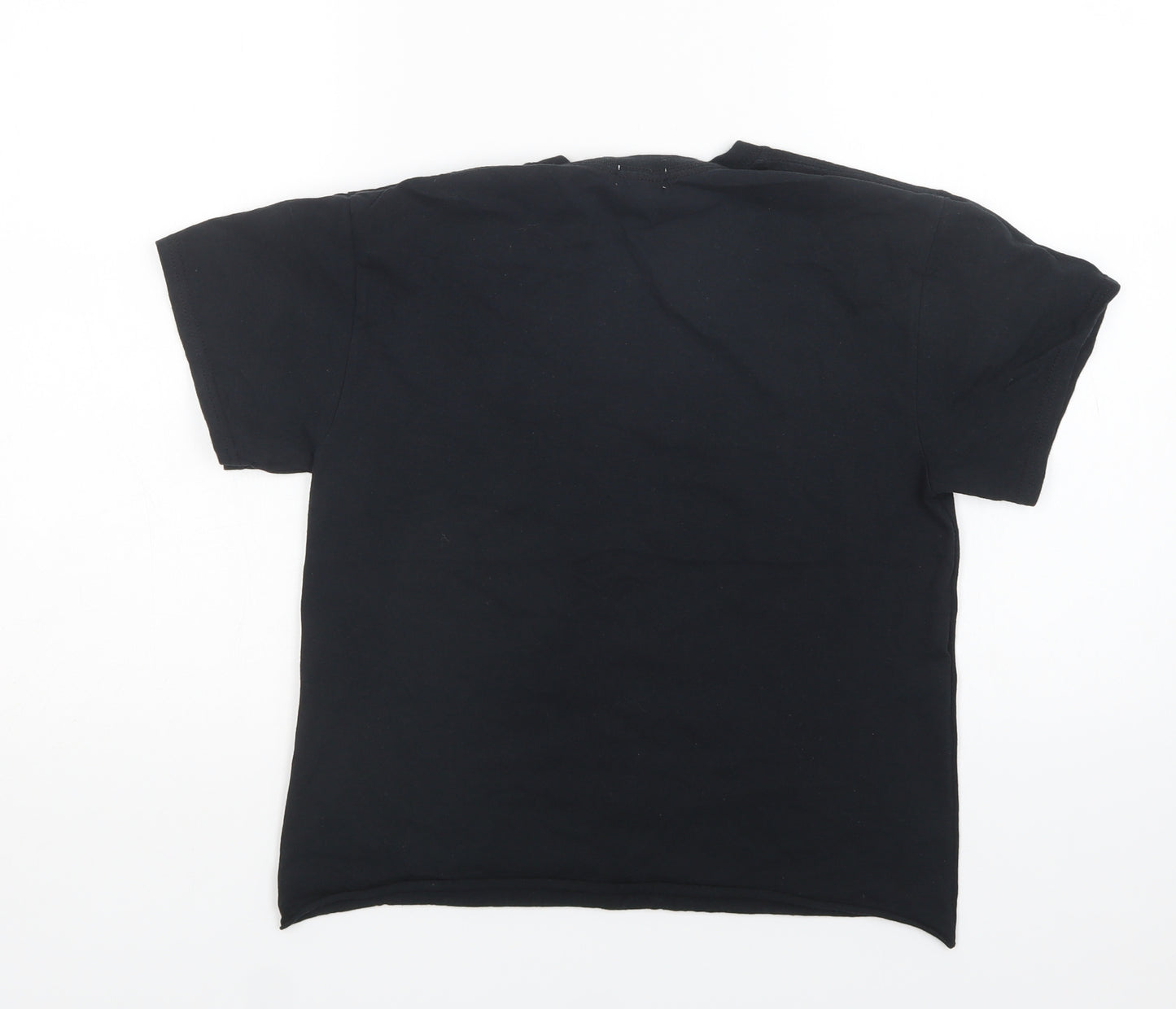 River Island Womens Black  Cotton Basic T-Shirt Size XS Crew Neck - Paris
