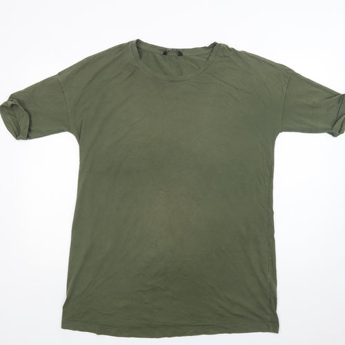 Very Womens Green  Cotton T-Shirt Dress  Size 16  Crew Neck