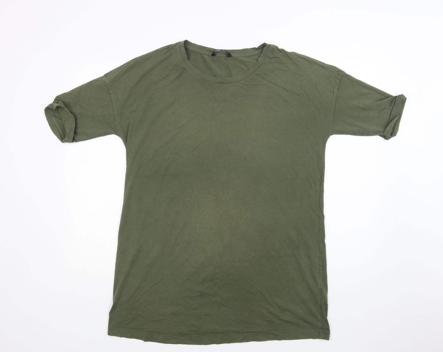 Very Womens Green  Cotton T-Shirt Dress  Size 16  Crew Neck