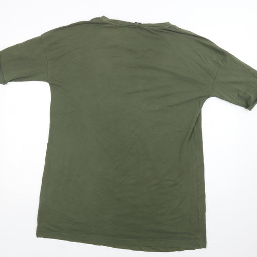 Very Womens Green  Cotton T-Shirt Dress  Size 16  Crew Neck