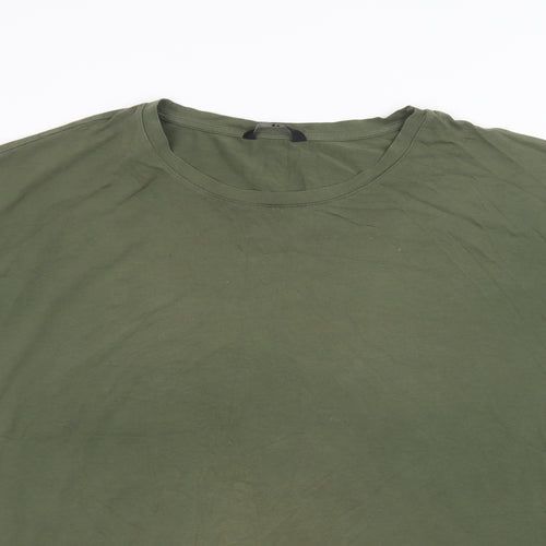 Very Womens Green  Cotton T-Shirt Dress  Size 16  Crew Neck