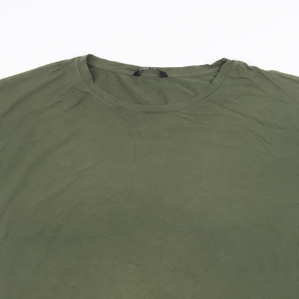 Very Womens Green  Cotton T-Shirt Dress  Size 16  Crew Neck