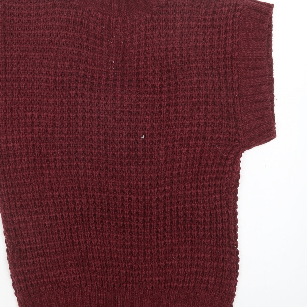 Preworn Womens Purple V-Neck   Vest Jumper Size 10