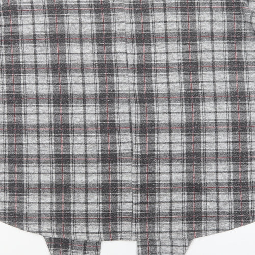 Pep & Co Womens Grey Check Polyester Basic Blouse Size 14 Round Neck