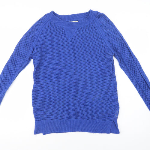 Papaya Womens Blue Crew Neck  Acrylic Pullover Jumper Size 12