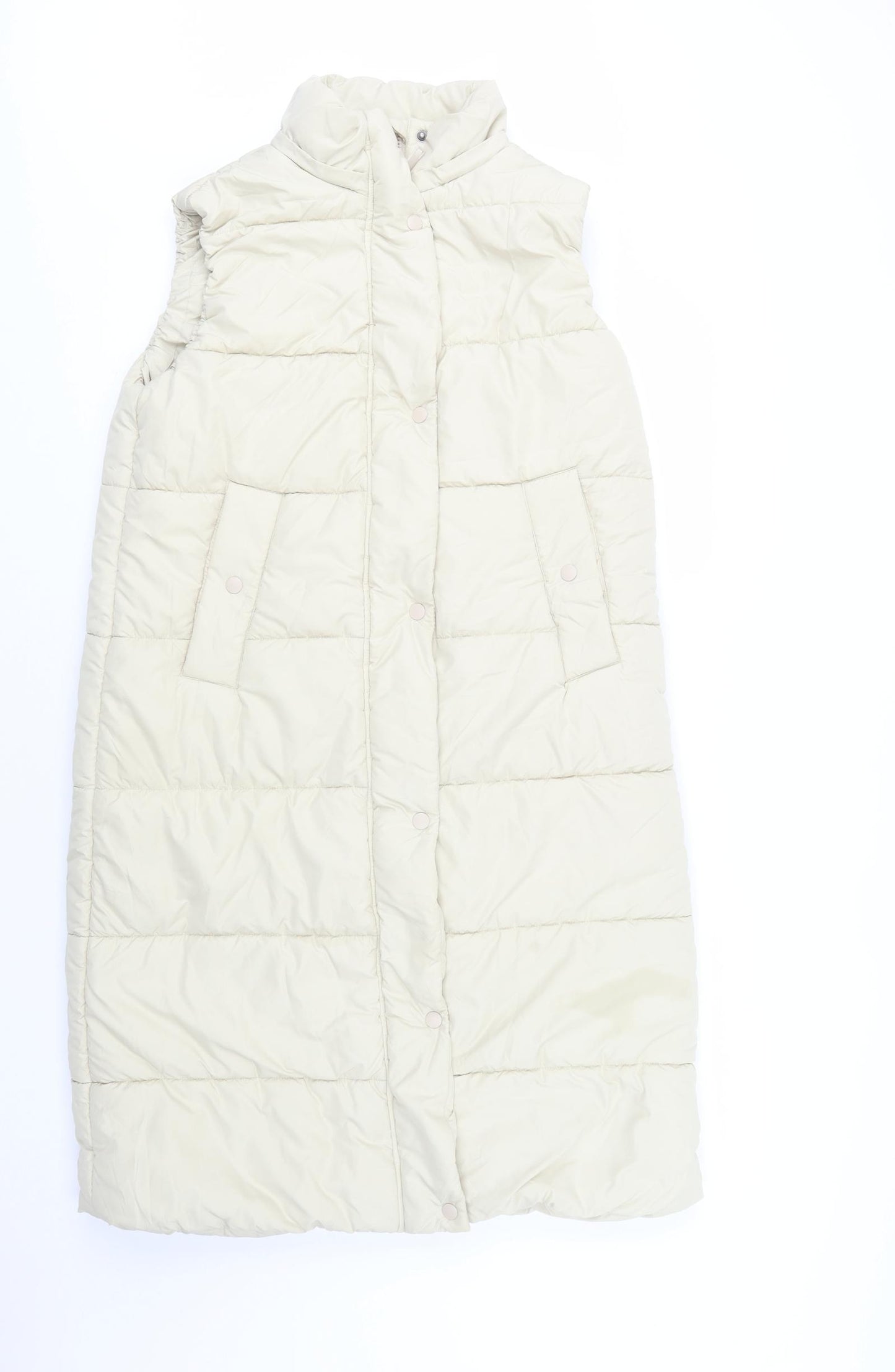 M&S Womens Beige   Gilet Waistcoat Size 12  Zip