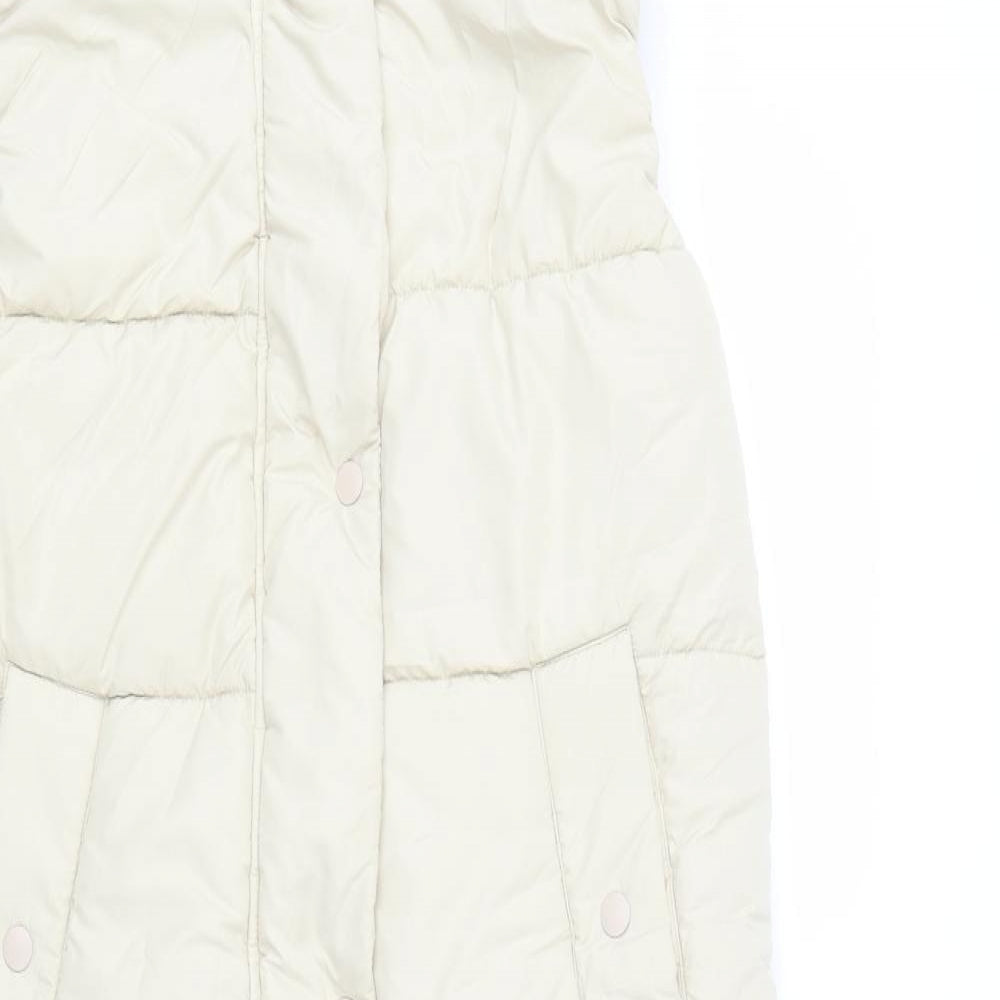 M&S Womens Beige   Gilet Waistcoat Size 12  Zip