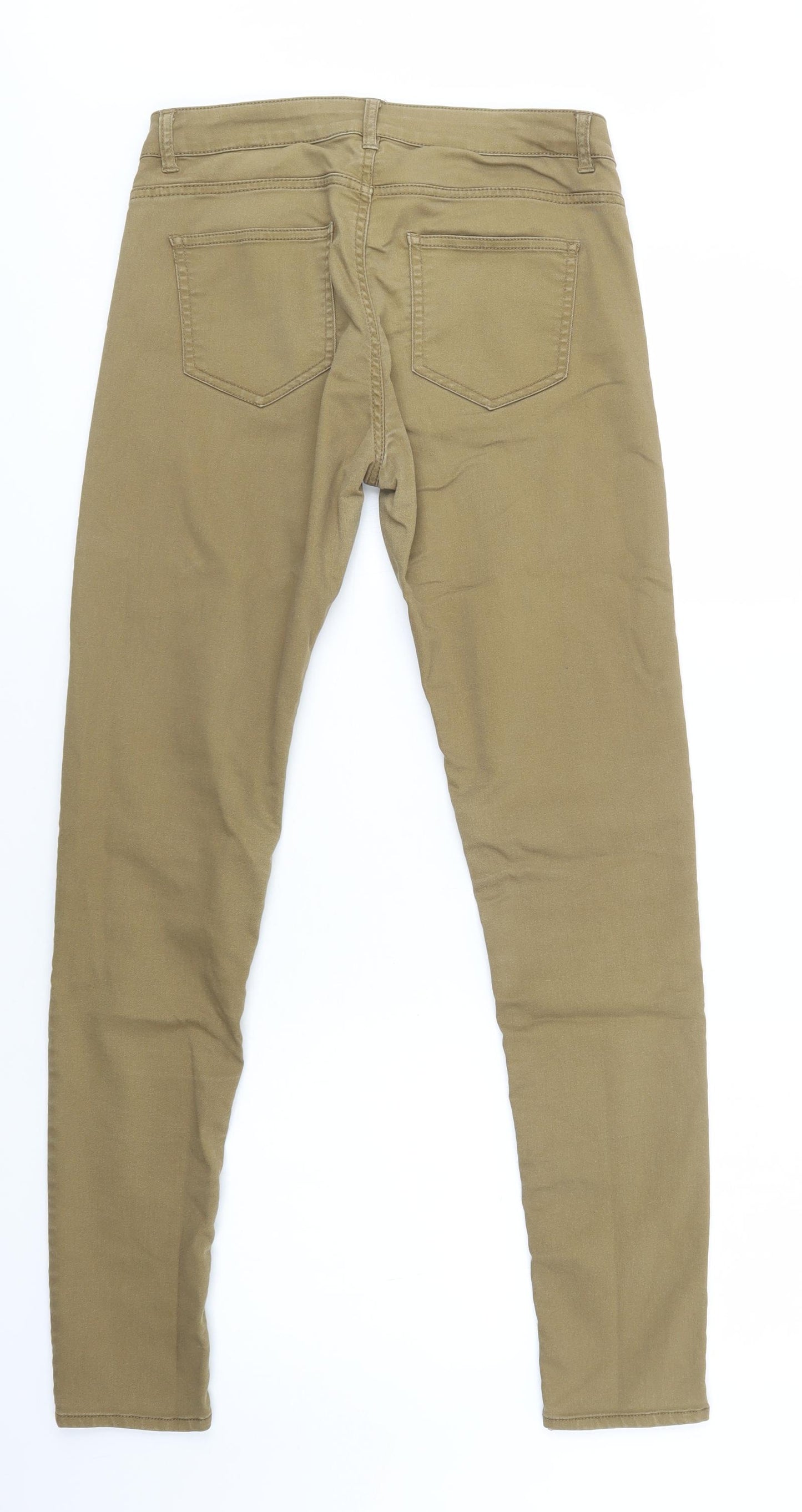H&M Womens Beige  Cotton Jegging Jeans Size 12 L32 in Regular Button
